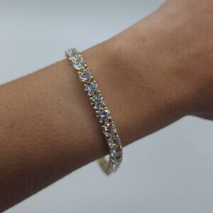 14K Gold 16 Ct Lab Grown Diamond Tennis Bracelet